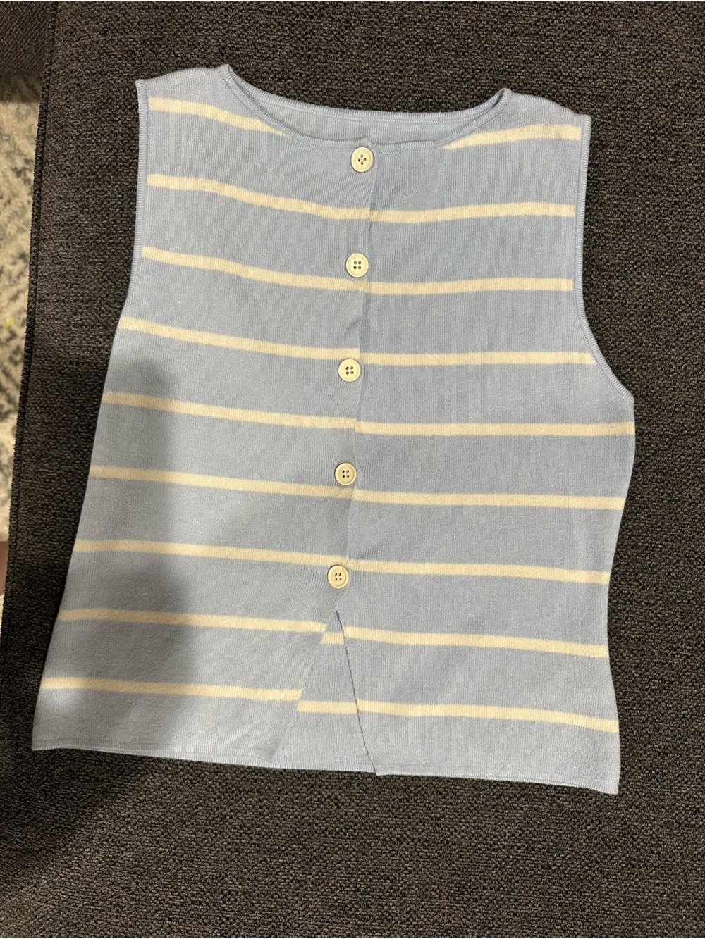 Cider Light Blue & Cream Striped Button-Back Knit Tank